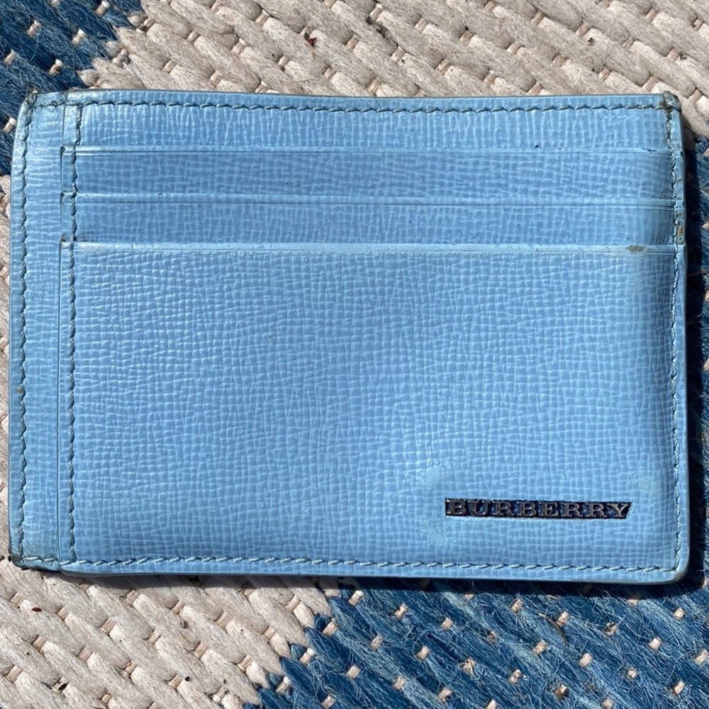 Burberry LOGO metal Croc Embossed Leather Card Wallet💙1 Large & 8 card slots!🔥